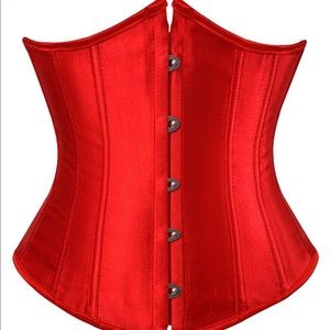 Medium Satin Sexy Red Waist Cincher Corset Bustier
